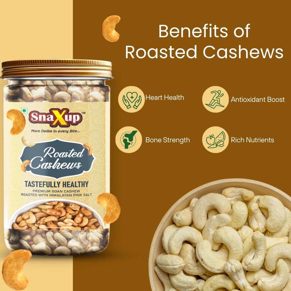 Snaxup Premium Roasted and Salted Cashews 500g