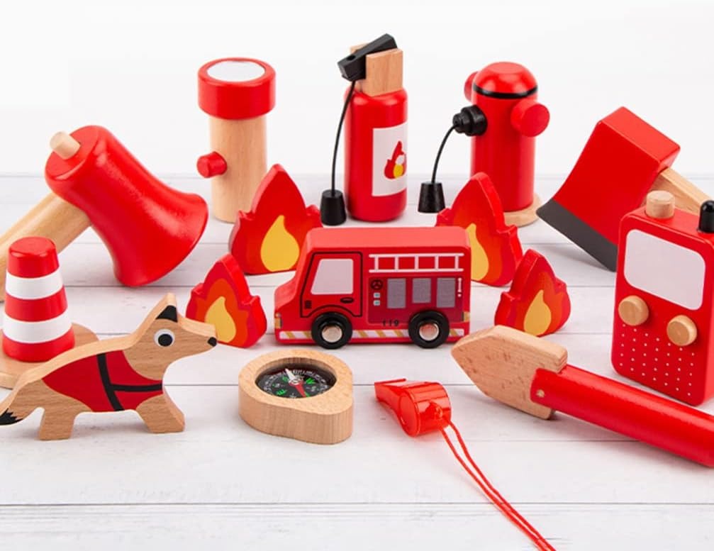 Wudly - Wooden Fire Fighter Set For Kids
