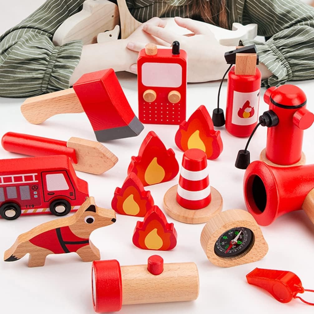 Wudly - Wooden Fire Fighter Set For Kids