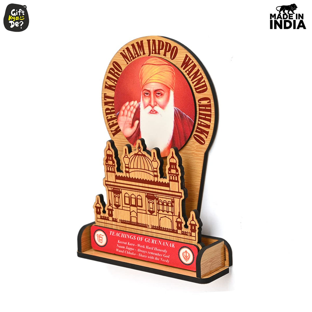 Gift Kya De Guru Nanak Dev Ji & Guru Gobind Singh Ji Photo Frame Stand | Desk & Wall Decor | Sikh Guru&