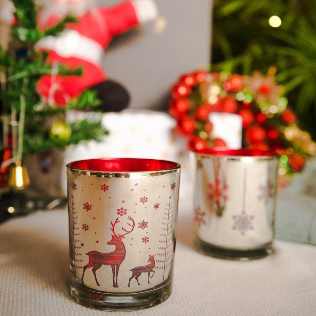 Mercury Red Tea light candle holder set - https://artecasa.in/