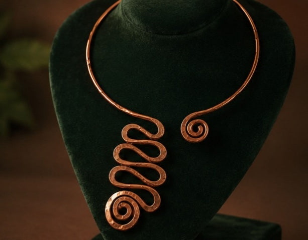 Egyptian Heritage Pure Copper Necklace for Women | Handmade Ayurvedic Copper Jewelry