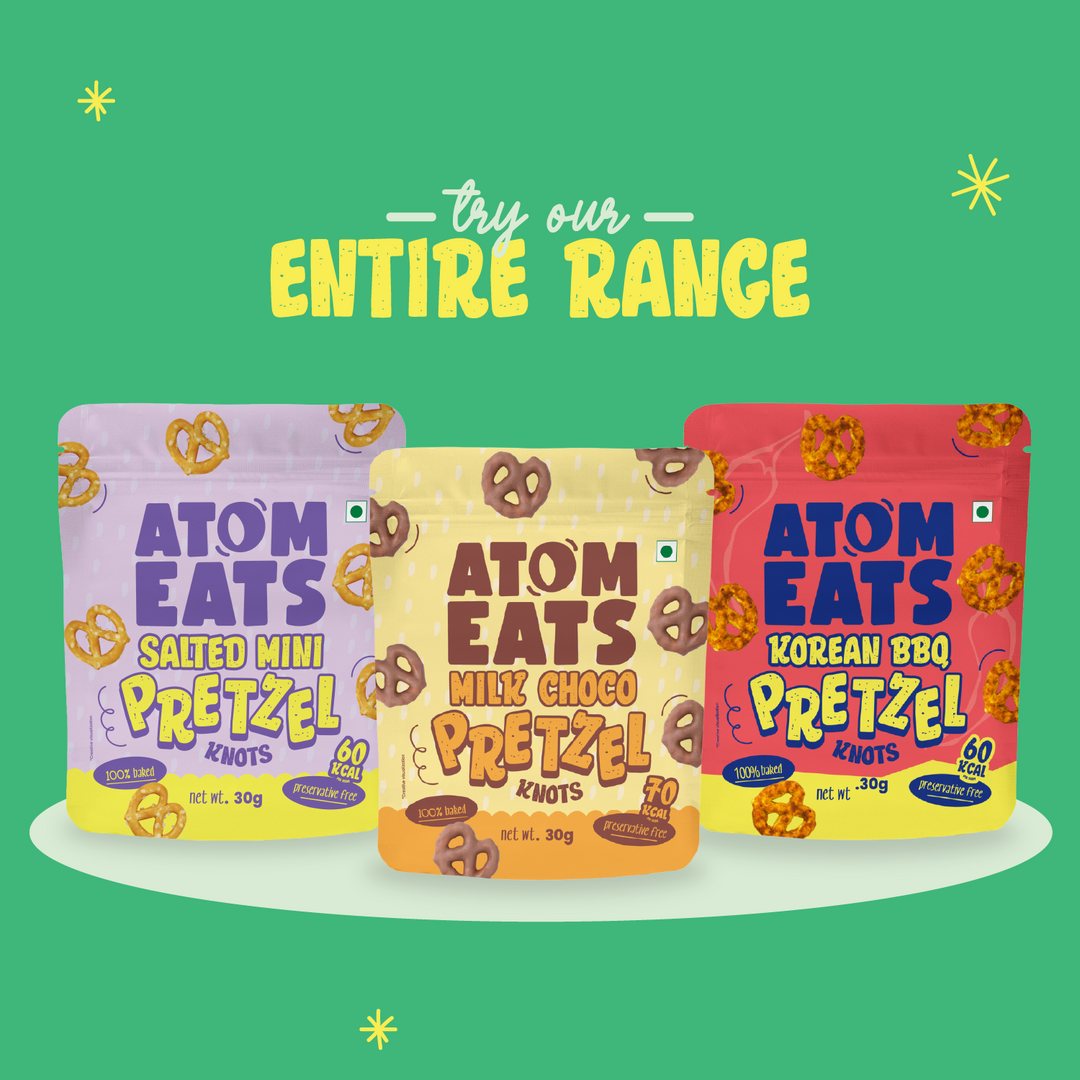 Atom Eats Salted Pretzel Mini Sticks | (30g X 2)  Pack by Atom Eats