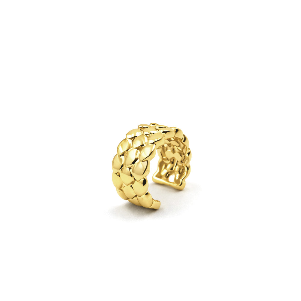 Dragon Sacle Ear Cuff in Yellow Gold Plating