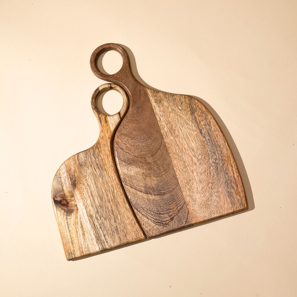 Muun Home Wooden Yin-Yang Platter Set of Two