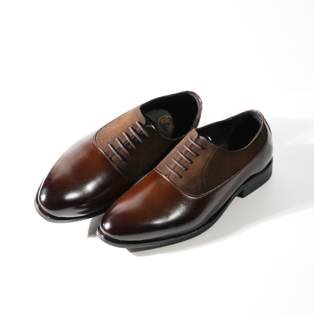 Monkstory Glossy-Suede Oxford Hybrid Lace-ups - Brown