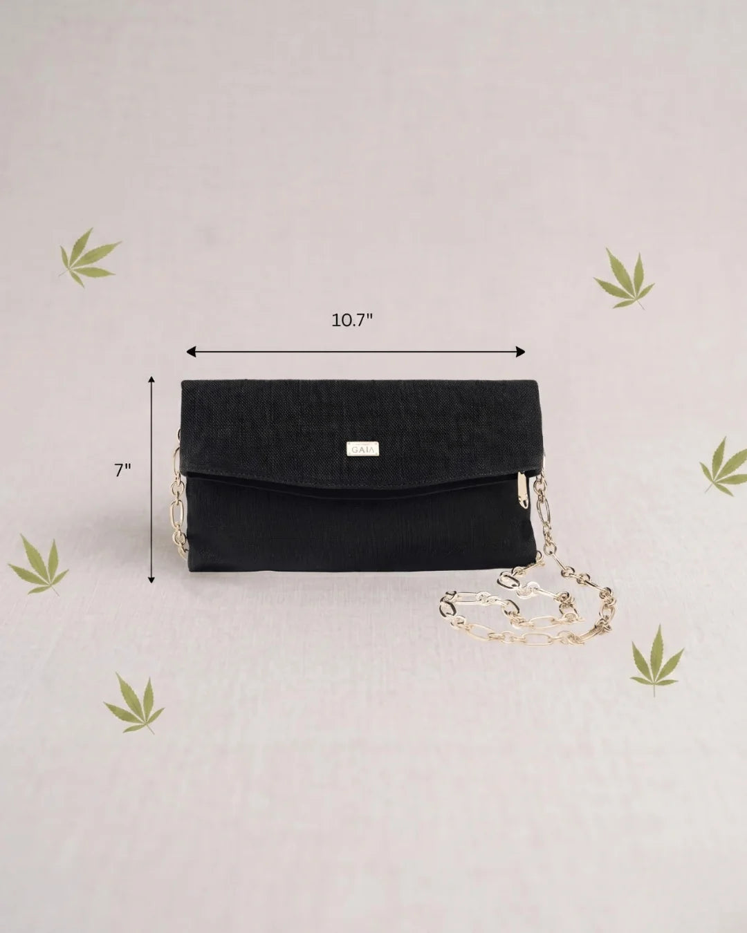 The Label GAIA Gold Chain Hemp Bag
