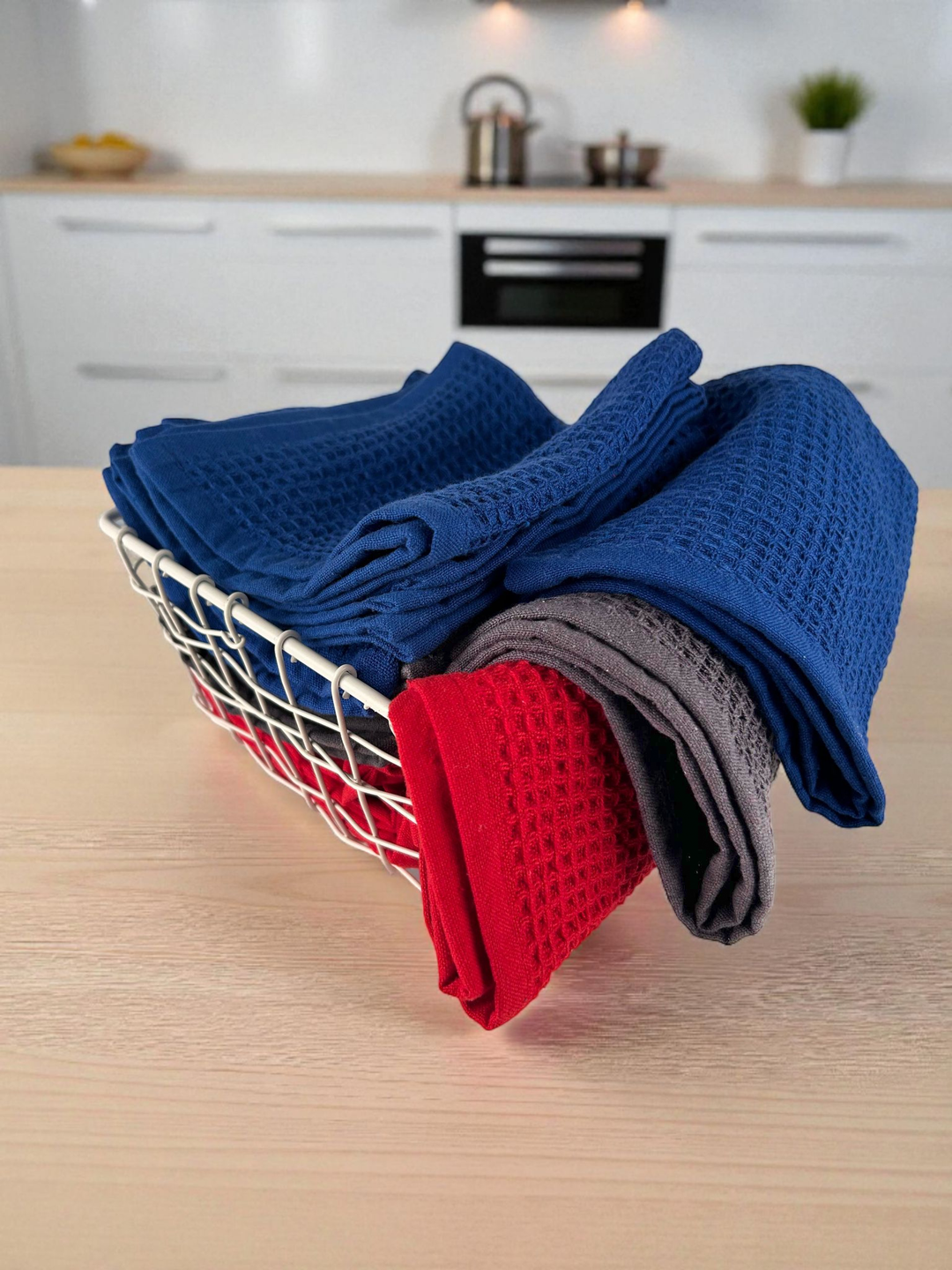 Country Village Waffle Textured Dish Cloth – Multi-Color Pack for Cleaning (Pack of 12)