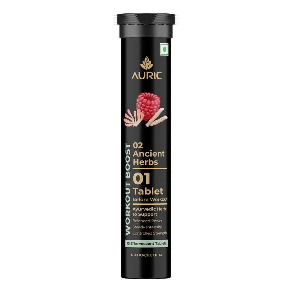 Auric Workout Boost Effervescent– Training Support Drink Tabs. – Raspberry Flavor