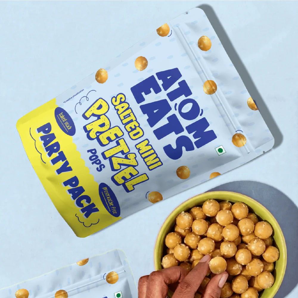 Atom Eats Salted Mini Pretzel Knots Party Pack | 200g Pack by Atom Eats