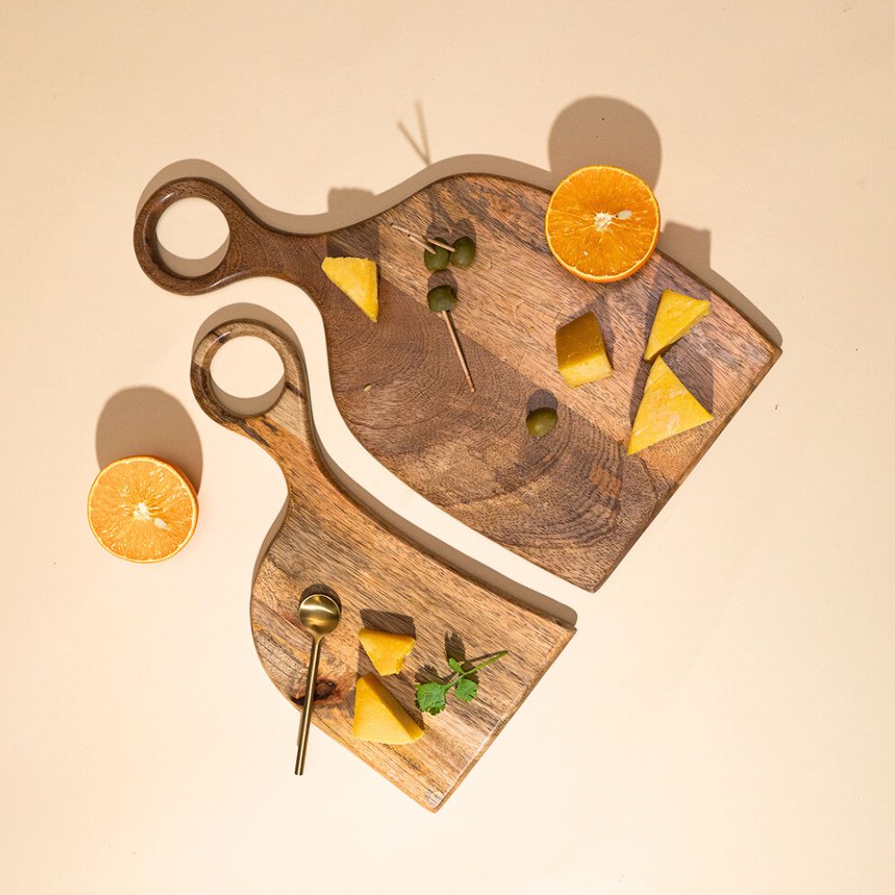 Muun Home Wooden Yin-Yang Platter Set of Two
