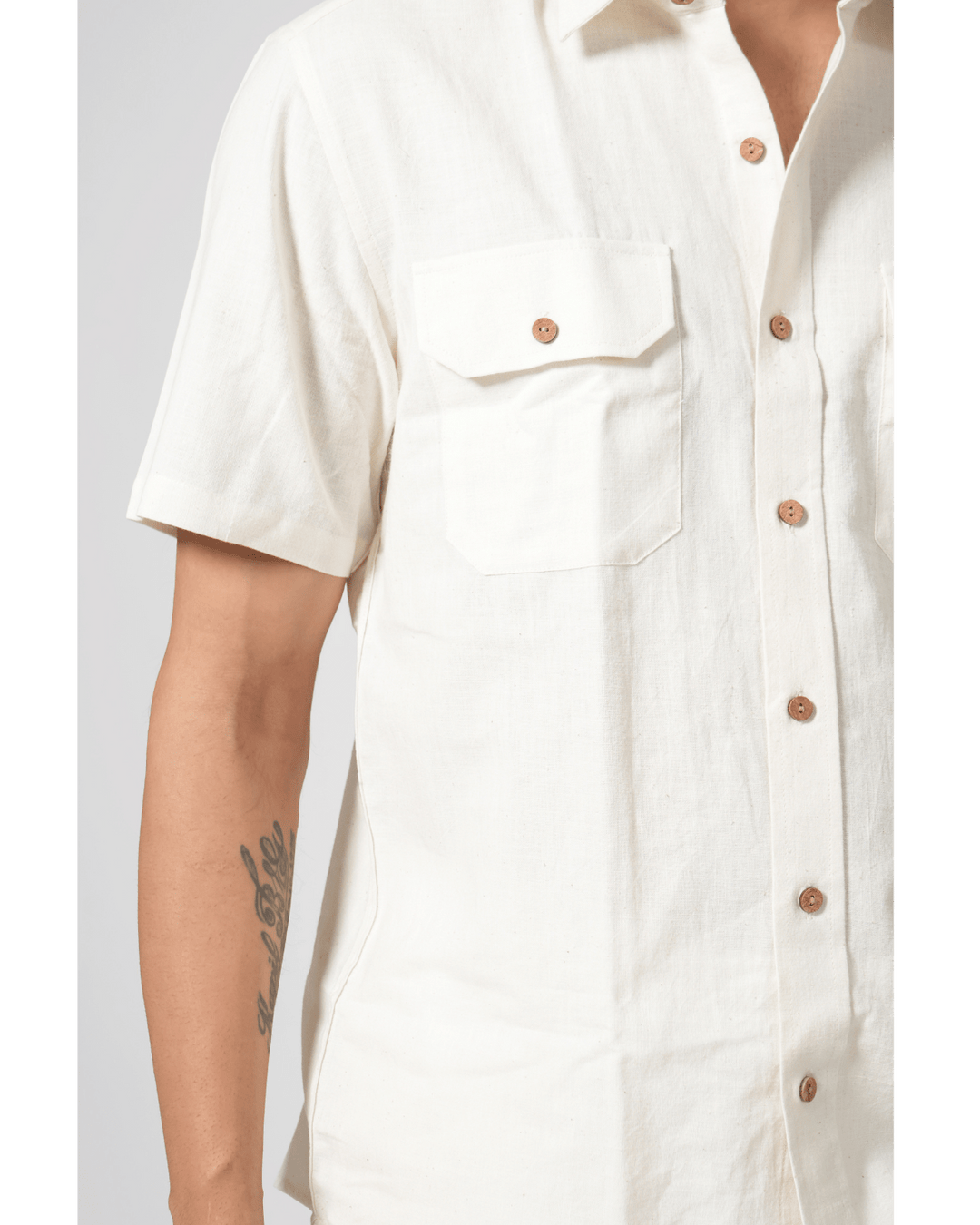 Natural Raw Double Pocket Shirt