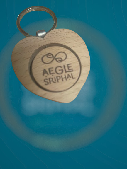 Bamboo Keychains - Heart Revolving