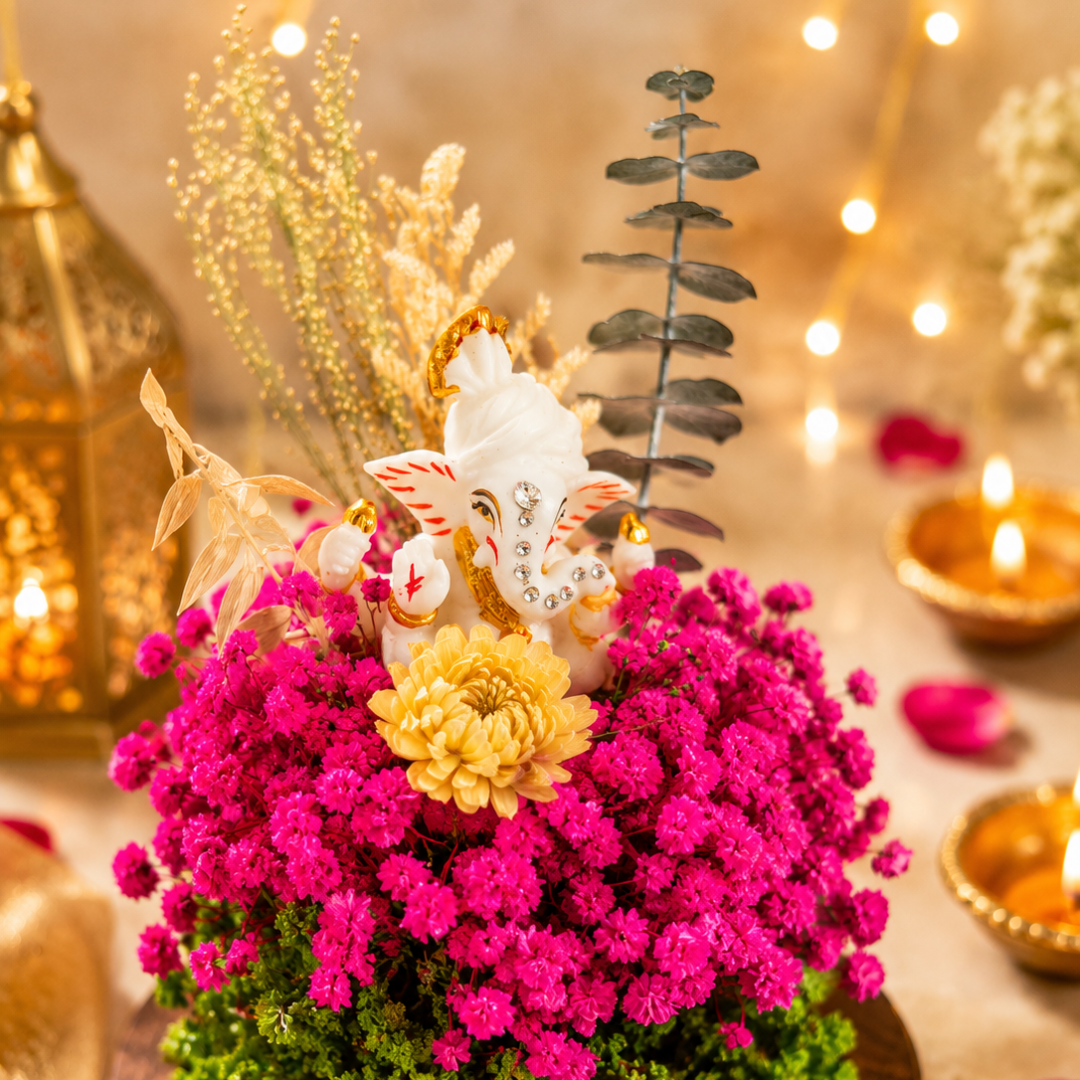 Divine Ganesha Blessings Decorative Dome | Elegant Festive Home Décor