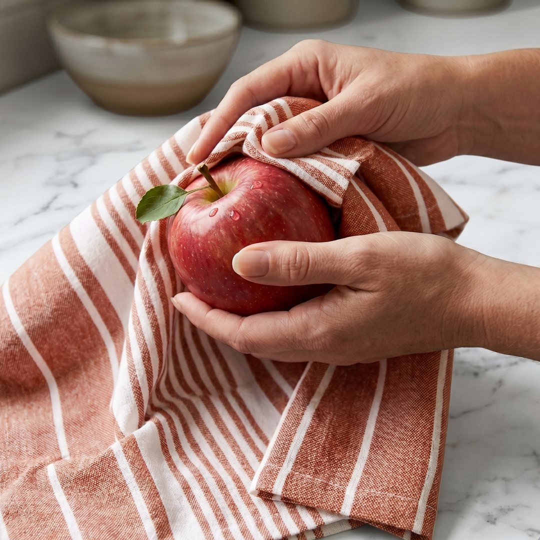 Striped & Checked Cotton Dish Towels ( Set of 3)