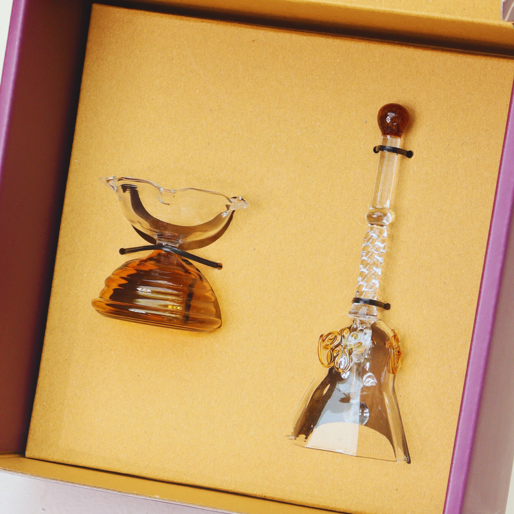 Muun Home Short Diya Gift Set - Short Diya and Ringing bell