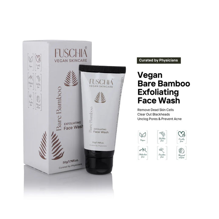 Fuschia Vegan Bare Bamboo Exfoliating Face Wash