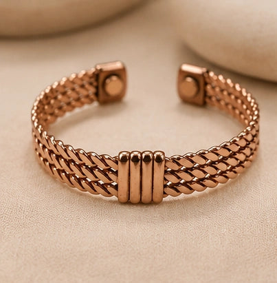 three-Rope Copper Kada for Men & Women – Ayurvedic Copper Bracelet