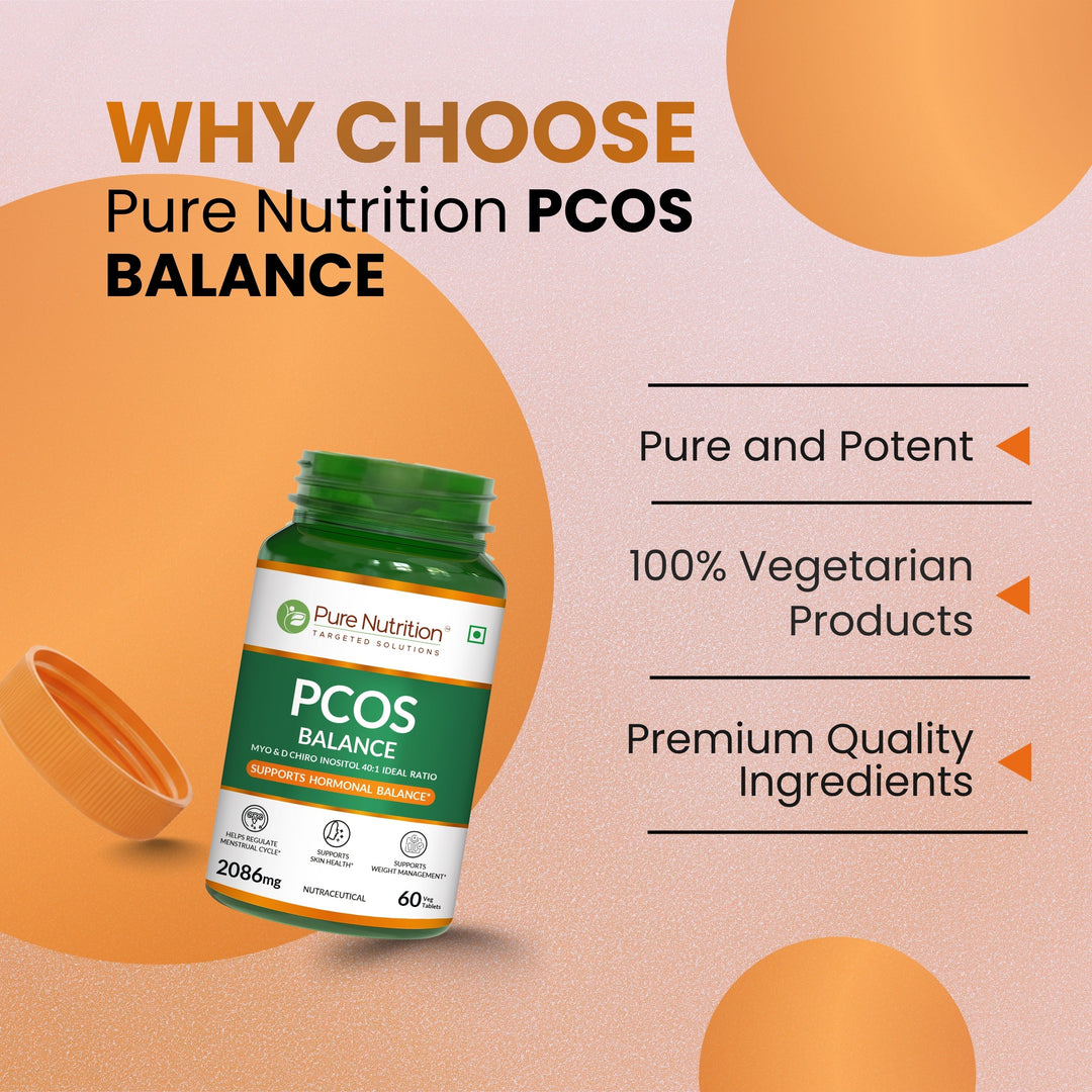 PCOS Balance Supplement  Myo-Inositol & D-Chiro-Inositol | 60 Tablets for Women