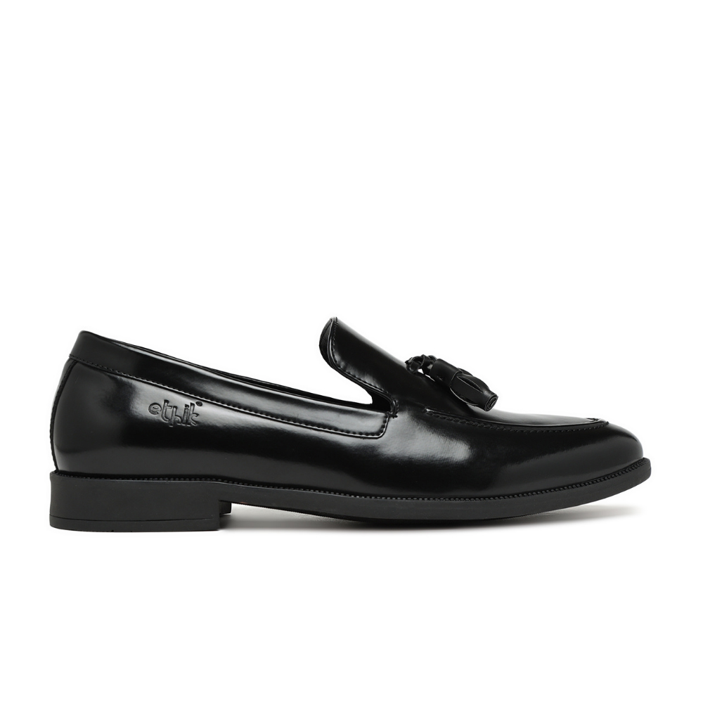 Tassio Black Tassel Loafers