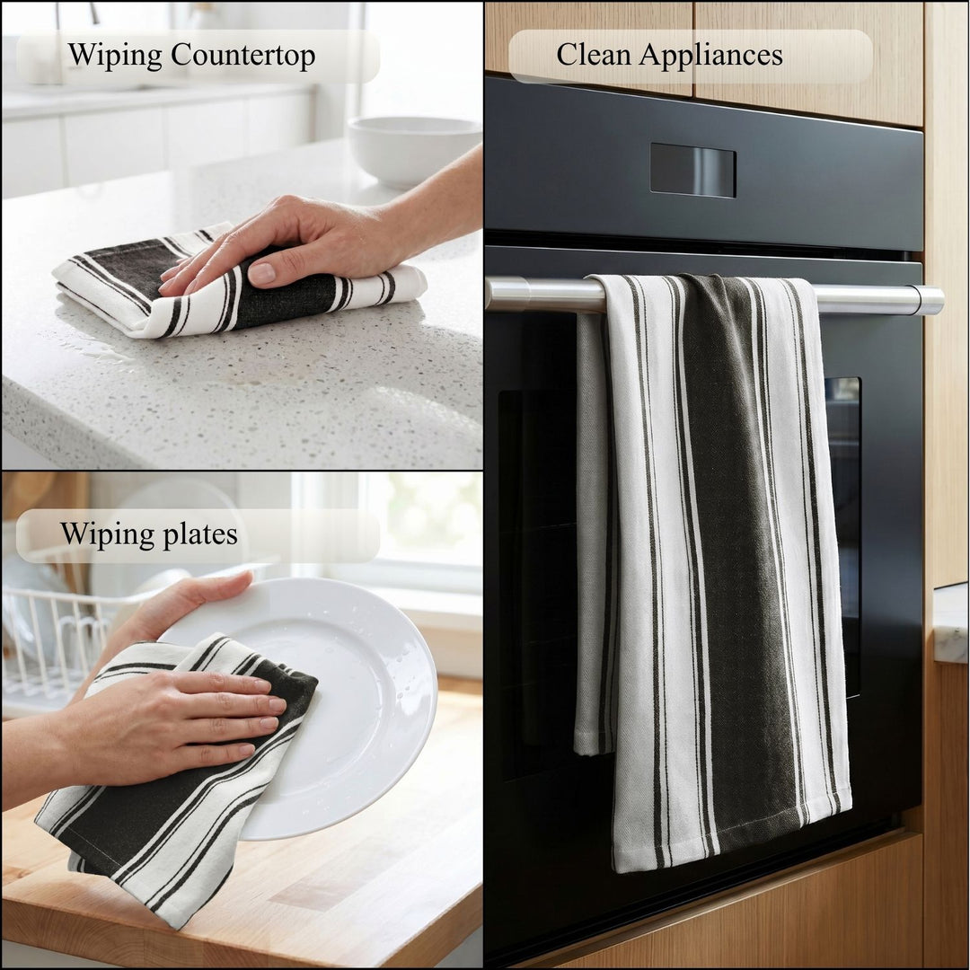 Striped Cotton Dish Towels ( Set of 2 )