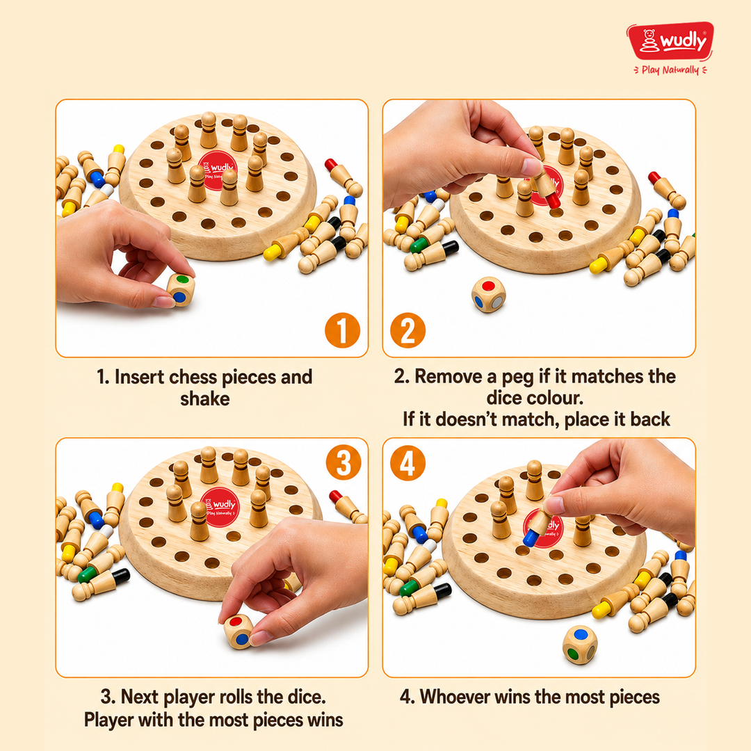 Wudly wooden Memory Chess