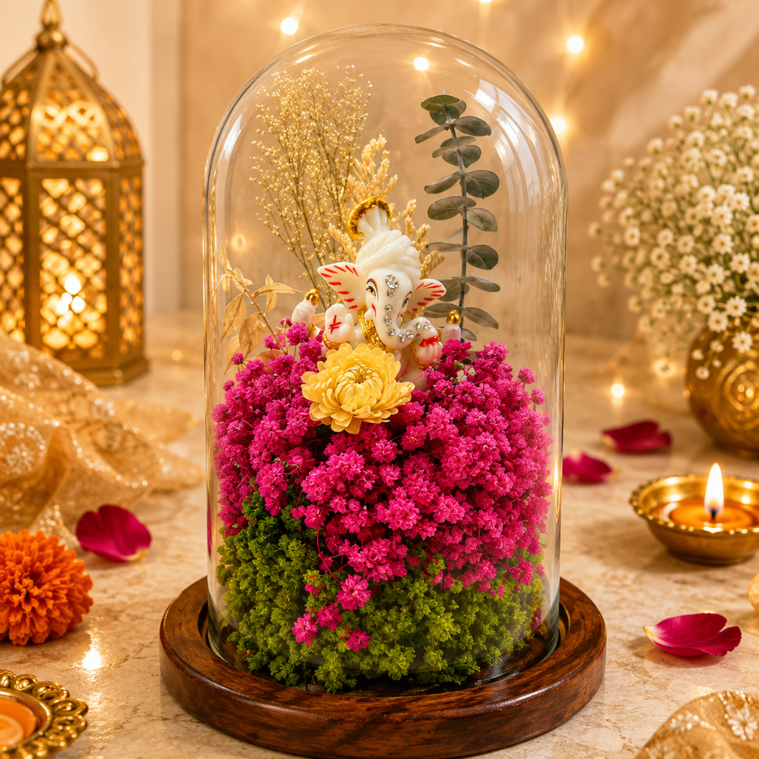 Divine Ganesha Blessings Decorative Dome | Elegant Festive Home Décor