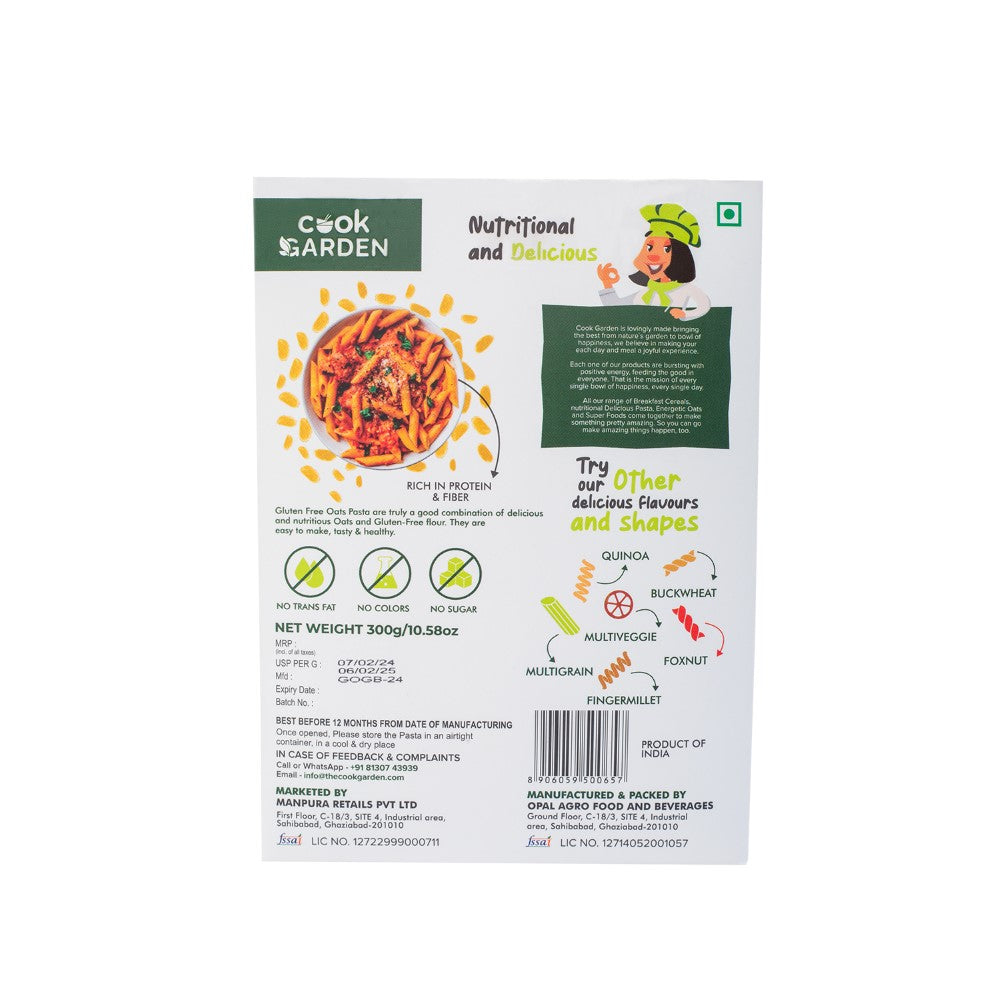 CookGarden Gluten Free Quinoa Pasta & Oats Pasta Combo - Pack of 2