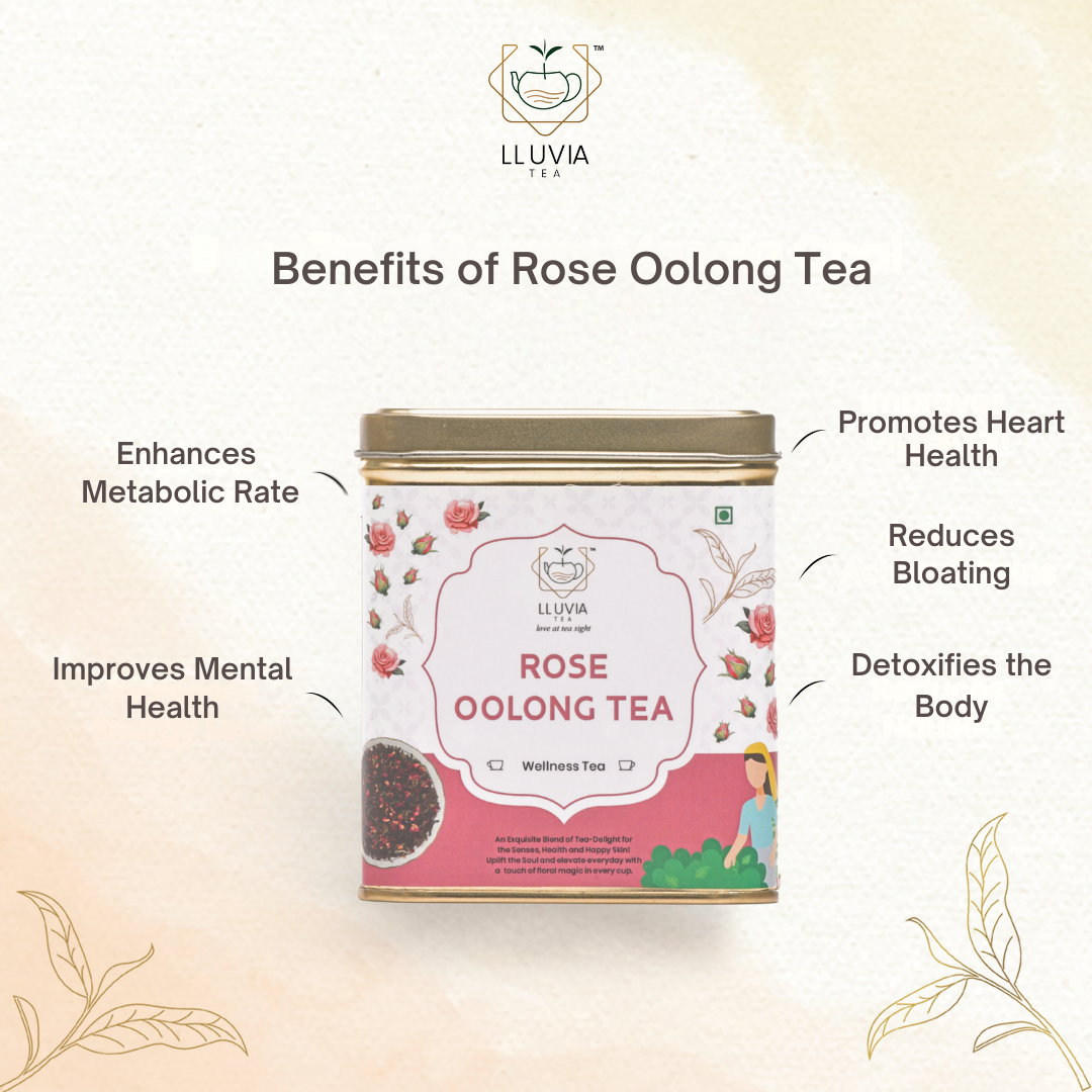 Lluvia Tea Rose Oolong Tea - Stress Relief | Antioxidant Boost | Skin Health (50 gm)