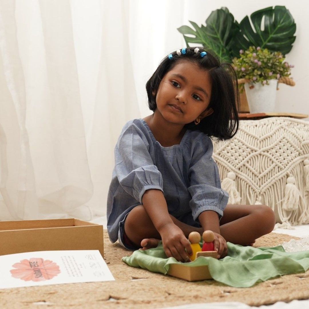 Neelpari Set' - 100% Handspun Khadi Girls' Co-ord Set