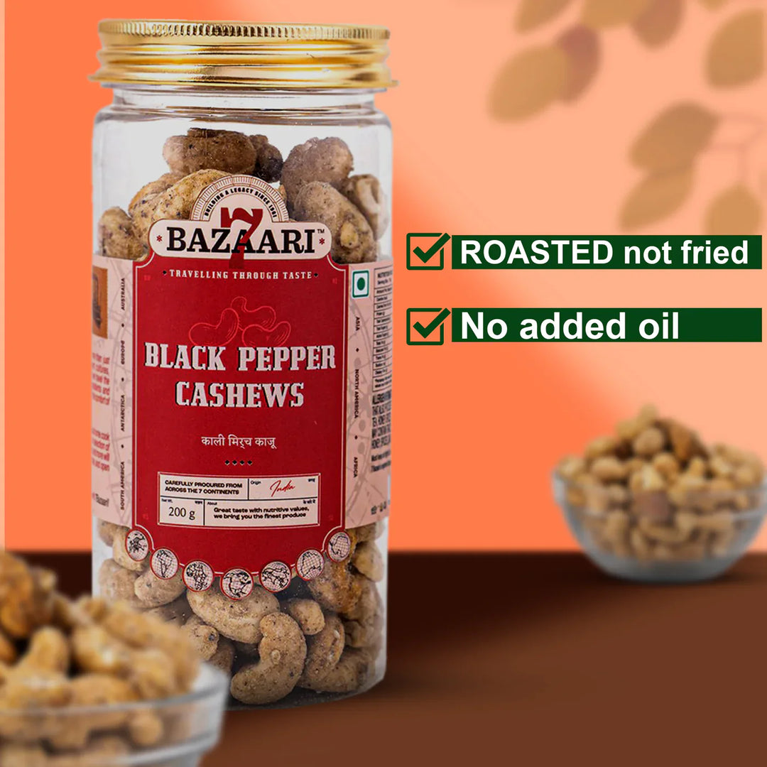 7 Bazaari Roasted Black Pepper Cashew 200 gm