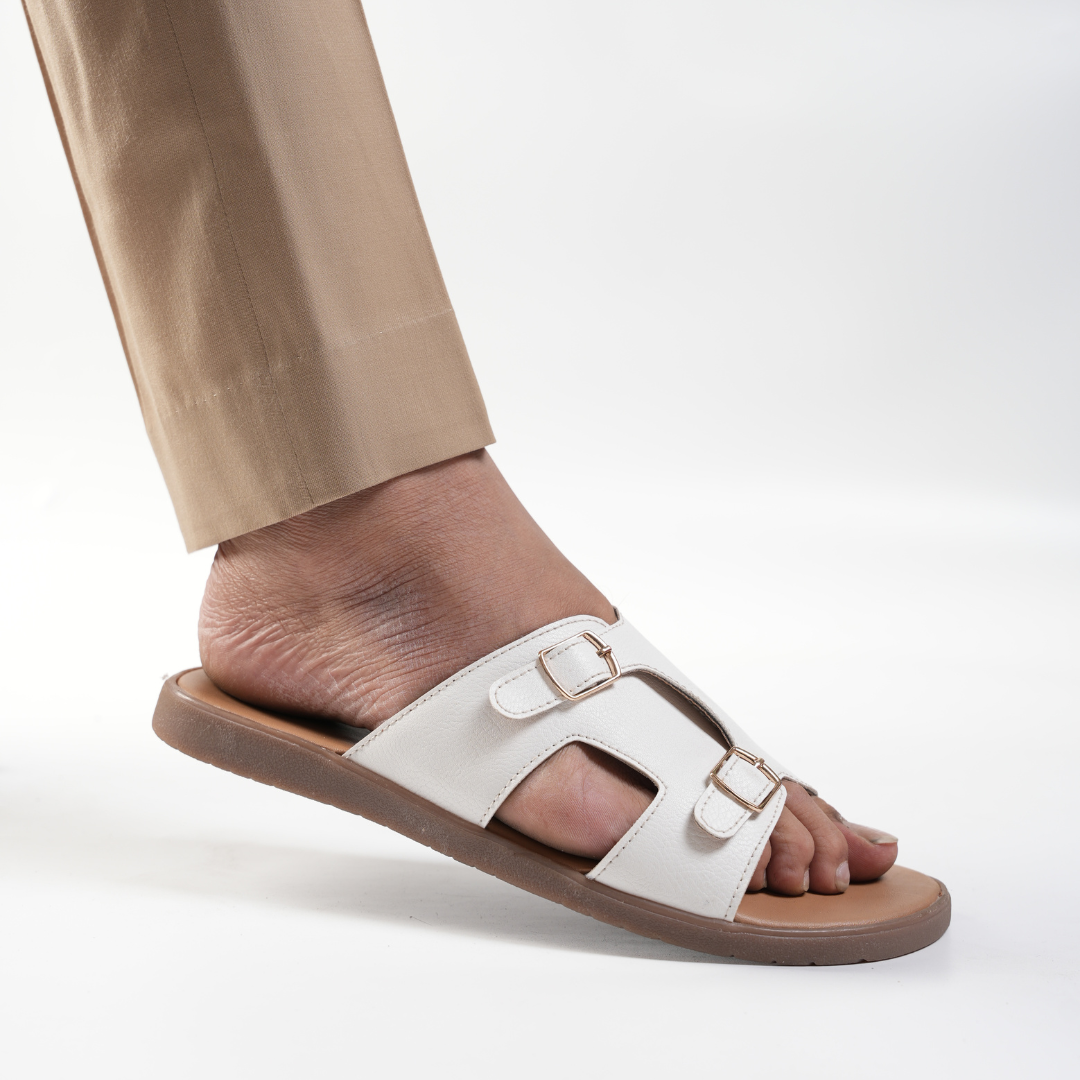 Monkstory T-Rad Classic Double Monk Strap Sandals - White