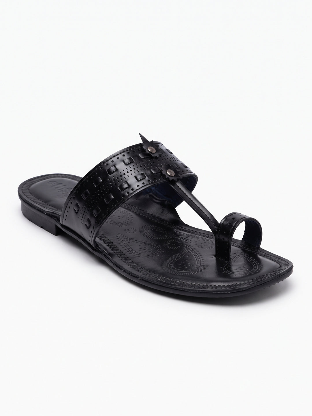 Raajtilak Black Kolhapuri Chappal
