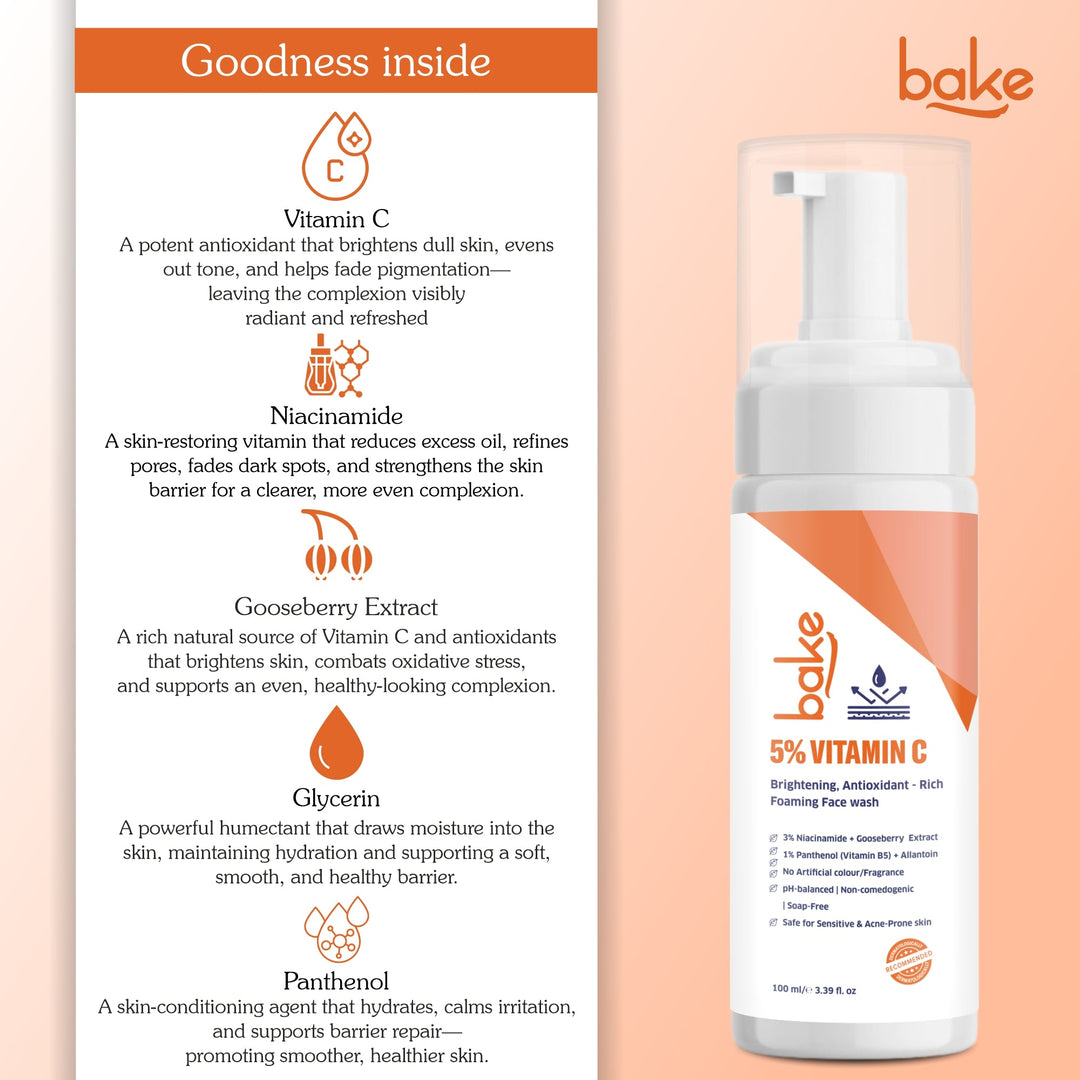 5% Vitamin C Foaming Face Wash with 3% Niacinamide – 100ml