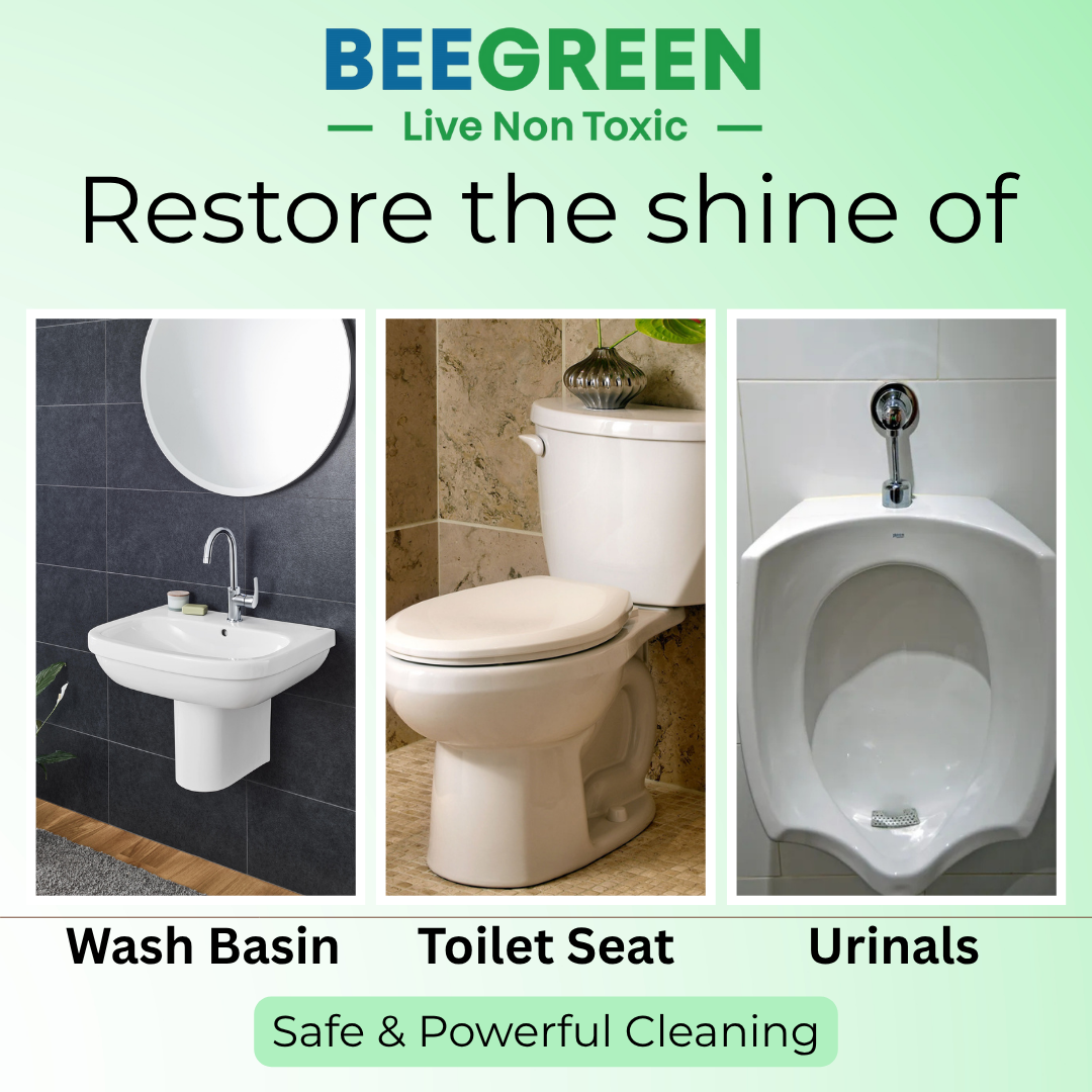BeeGreen – Natural Toilet Cleaner - Herbal & Natural Ingredients, Eco Friendly, Biodegradable, Safe for Kids & Pets, No Chemicals, SLS Free, Green Cleaner