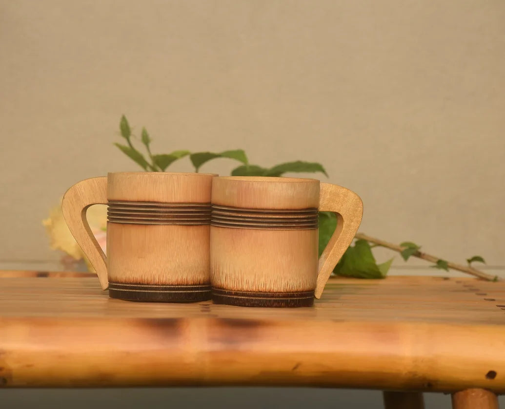 Handmade Bamboo 3 inch Tea Cup with Smoked Finish