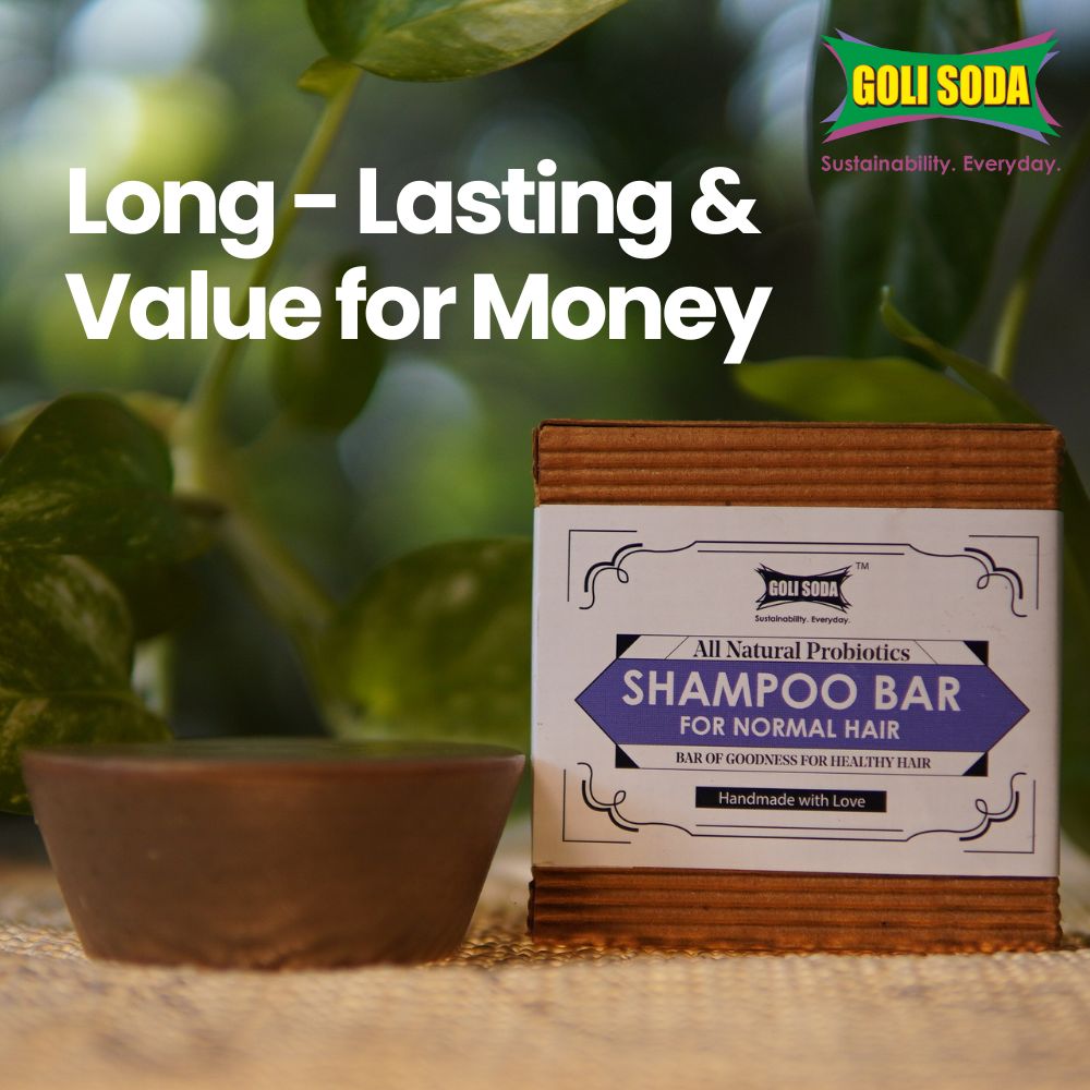 Goli Soda All Natural Probiotics Shampoo Bar for Normal Hair - 90 grams