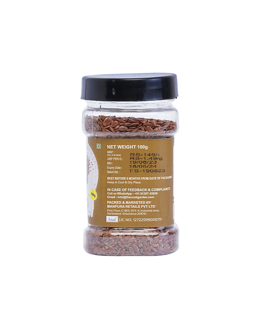 CookGarden Premium Flax Seeds 200gm (100g x 2)