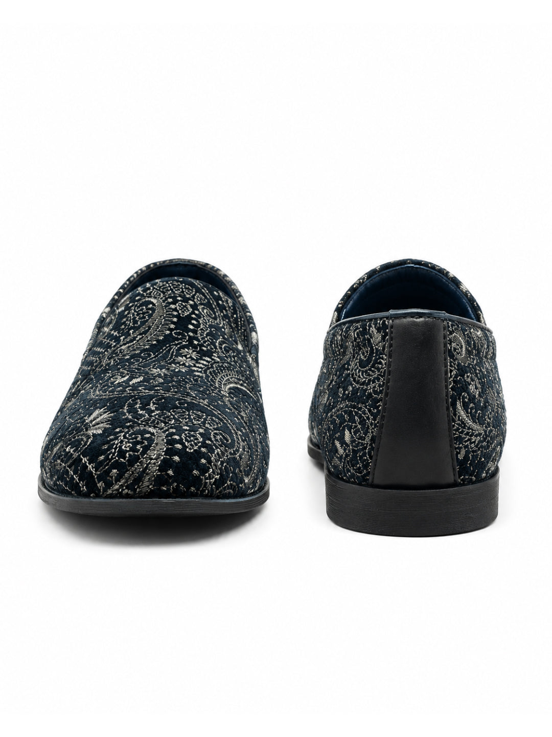 Black Paisley Embroidered Ethnic Slip-on-005