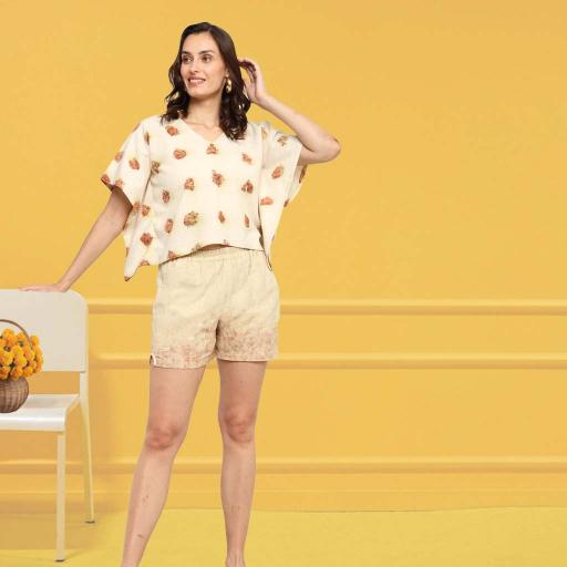 Bageeya "Gulab" Khadi Organic cotton Crop top | Crafted with Sacred temple Roses