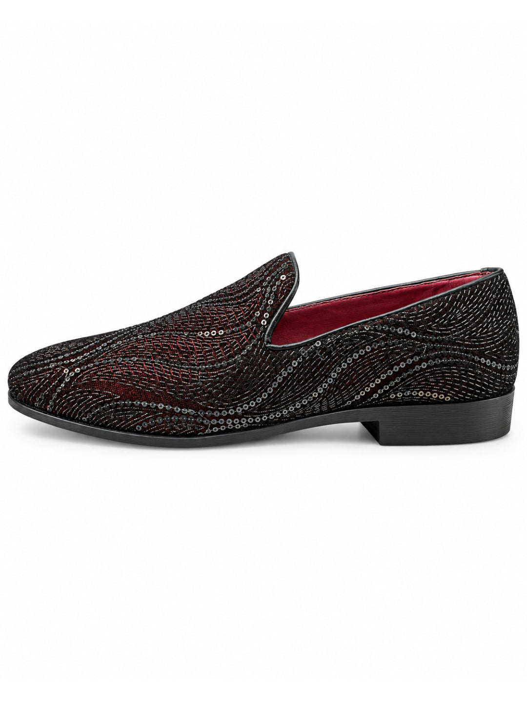 Maroon Sequin Embroidered Slip-on -006