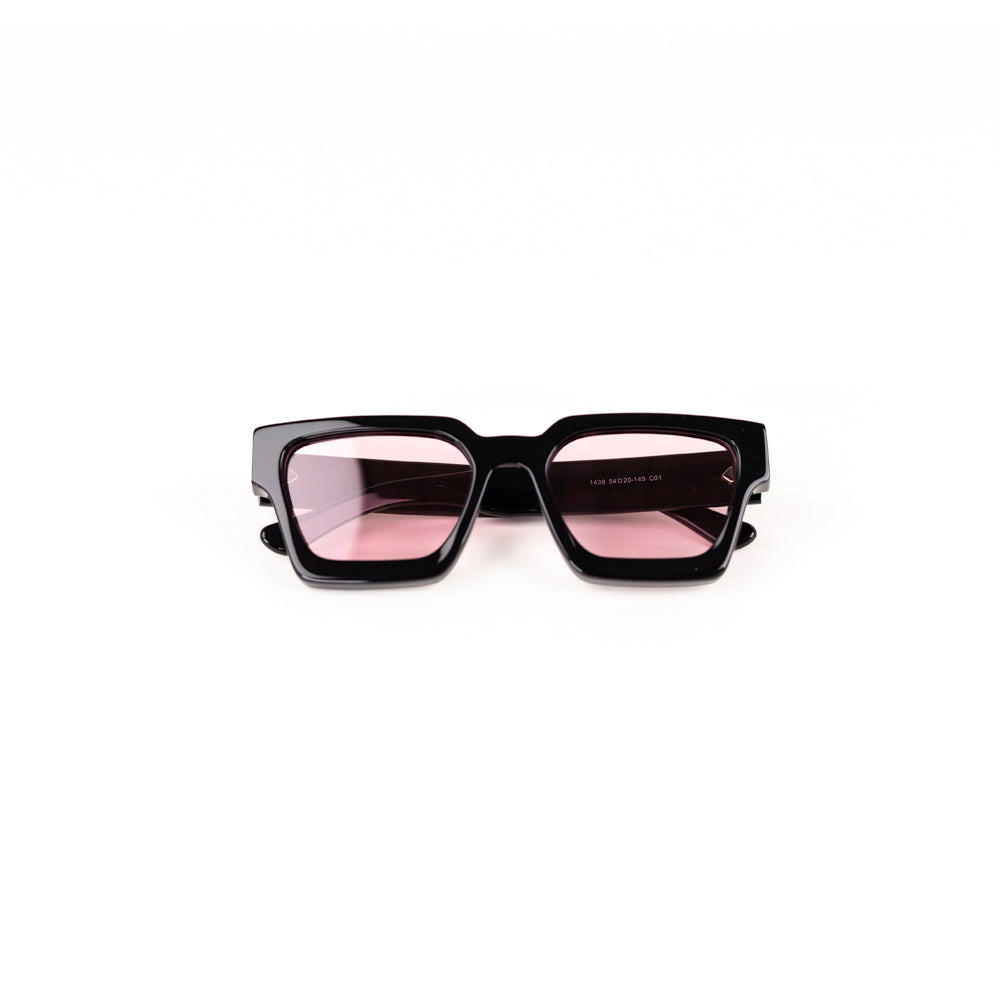 Monkstory MonkStory Runway Acetate Unisex Sunglasses - Black With Purple Lens