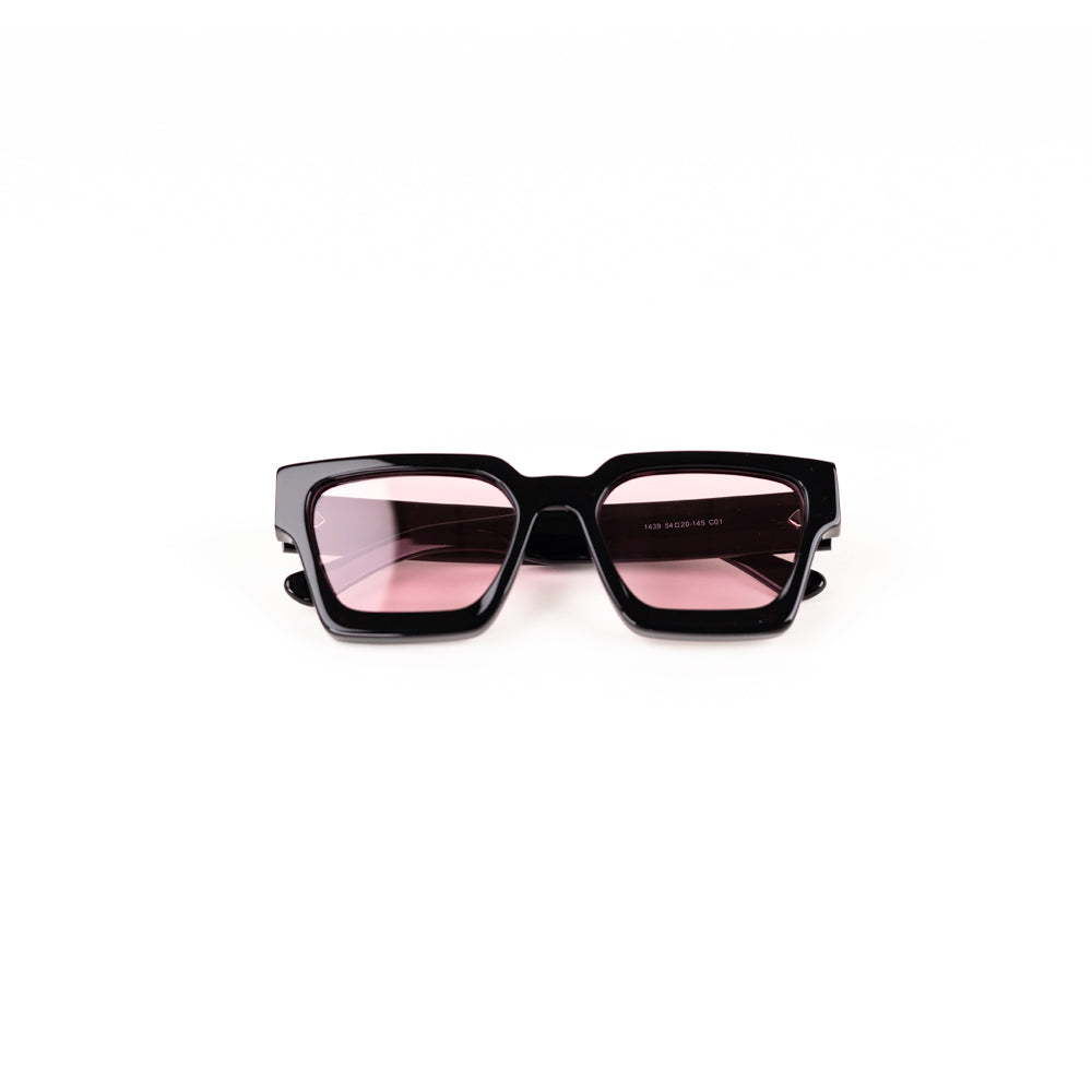 MonkStory Runway Acetate Unisex Sunglasses - Black With Purple Lens