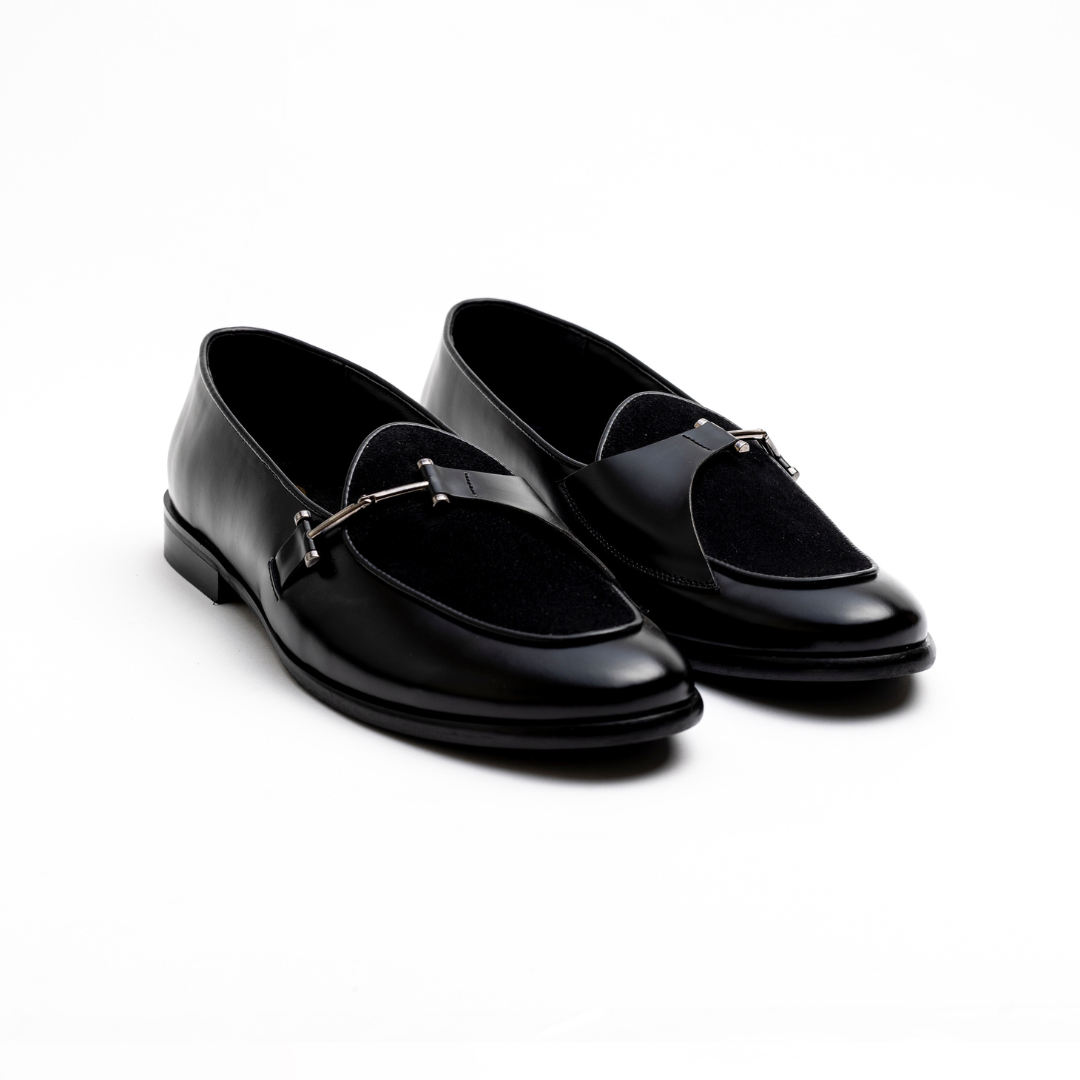 Monkstory Eclecta Side Buckle Slip Ons - Black/Black