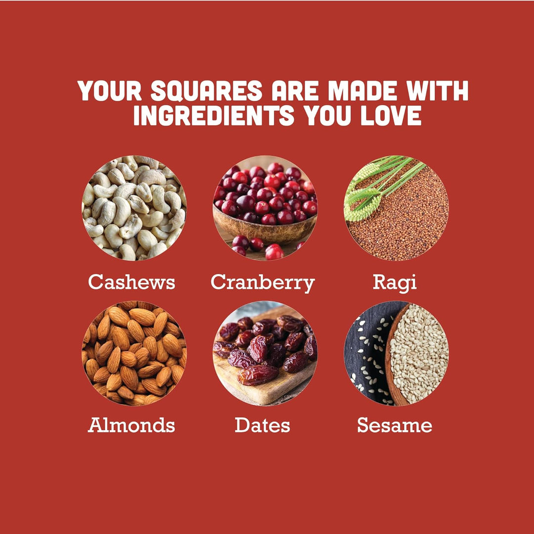 Gladful Date nut squares - almond and cranberry -  pack of 1