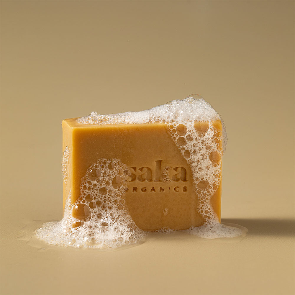 Saka Organics - Zesty Revival | Handmade Lemon & Basil Soap with Moisturizing Formula | Natural Spa Bar for Normal Skin - 120gm