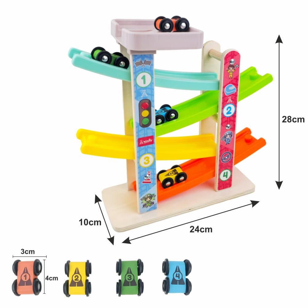Wudly Wooden Car Ramp Racer