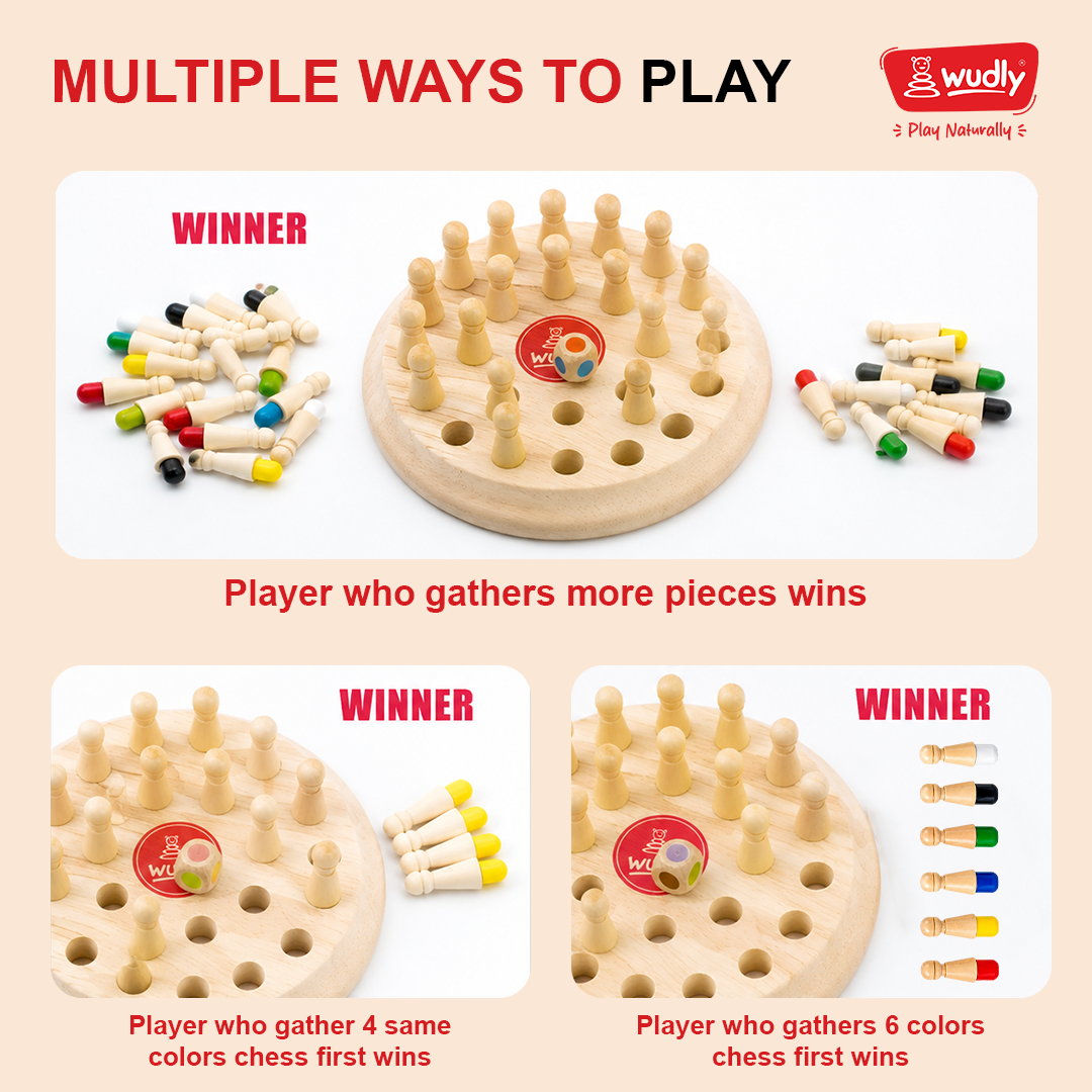 Wudly wooden Memory Chess