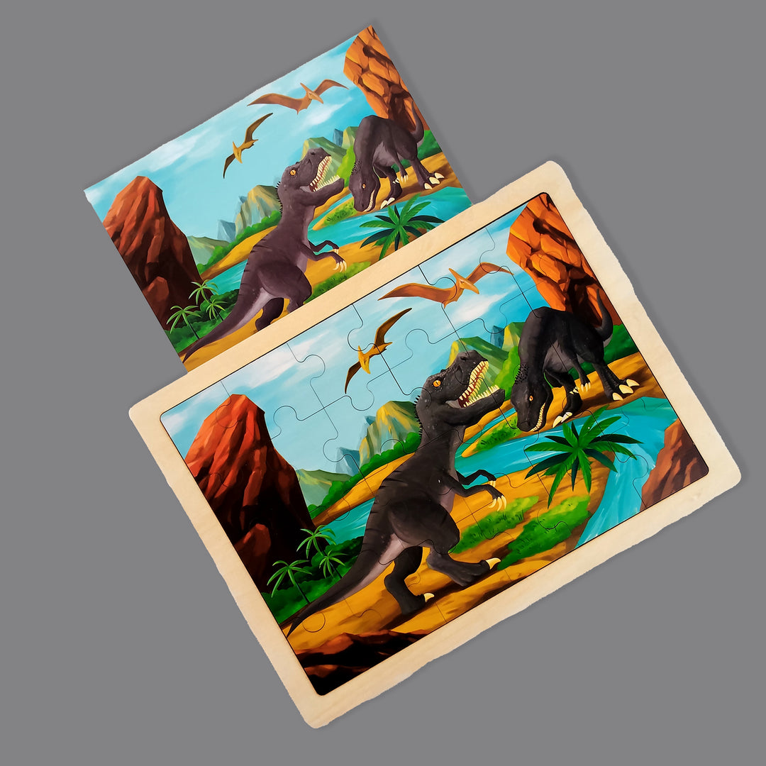 Wudly Toys Wooden Jigsaw Puzzle | Dinosaur, Ocean & Construction Themes
