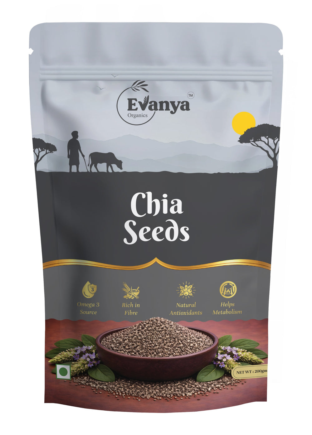 Evanya Organics Chia Seeds 200 g